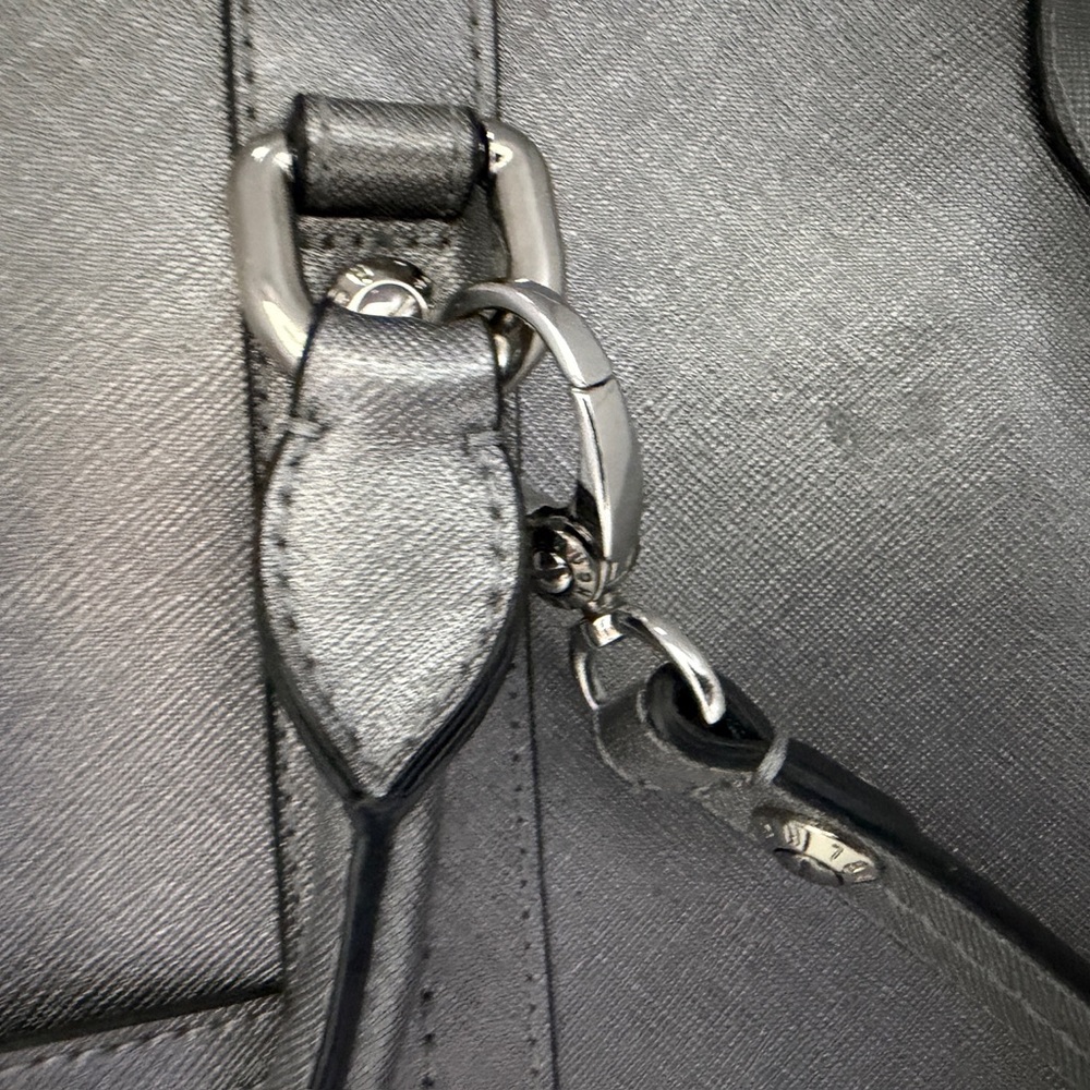 Henri Bendel Gray Satchel Silver Laptop/ Briefcase and COA - Picture 3 of 7